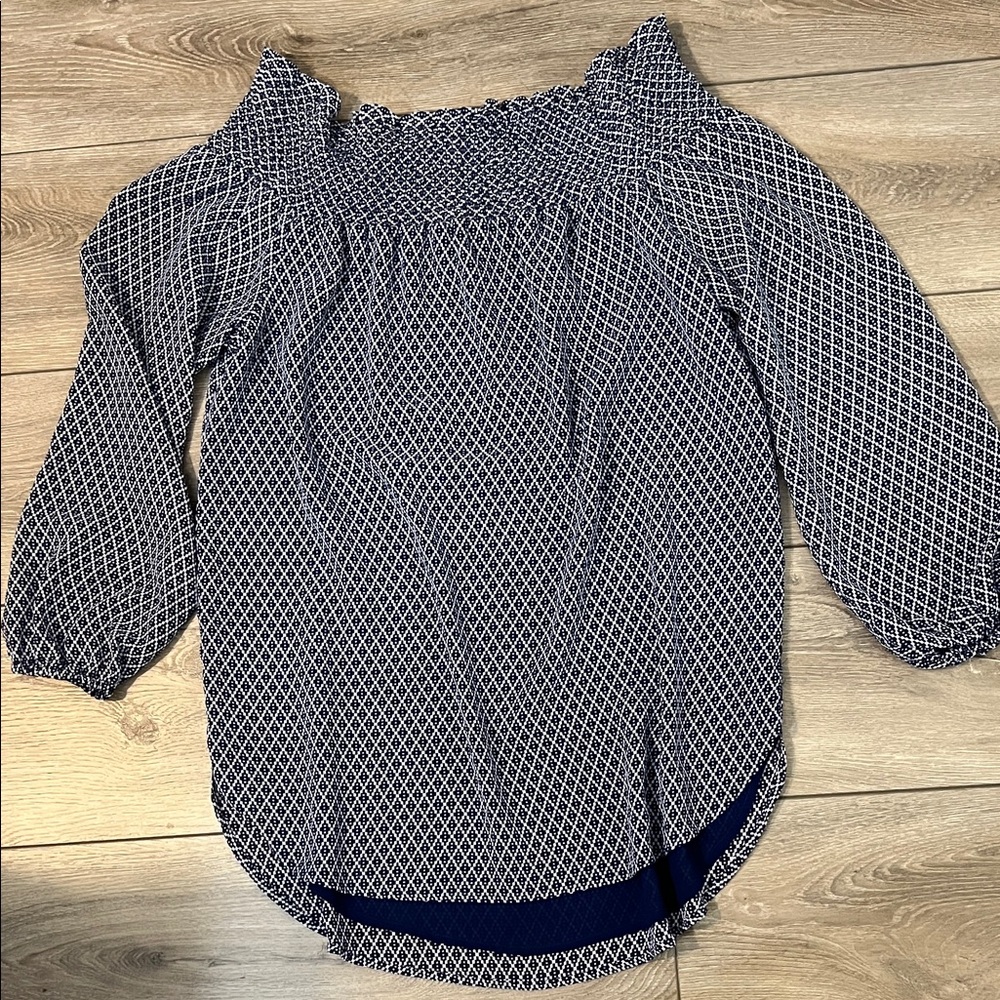 MICHAEL Michael Kors Navy and White Blouse